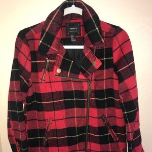 Plaid moto jacket